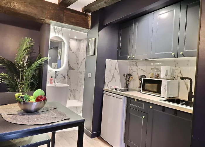 L'empire Bleu - Sejour A Deux Au Centre De - Elegant Avec Cuisine Equipee Et Atmosphere Cocooning Apartment *